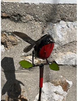 TUTEUR ROUGE GORGE METAL...