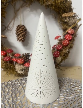 SAPIN BLANC PORCELAINE LED