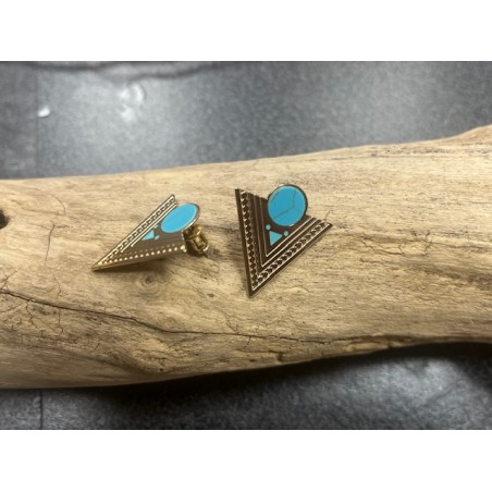 BOUCLE D'OREILLE TRIANGLE ET TURQUOISE