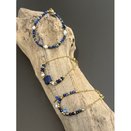 BRACELETS LAPIS ET PERLE D'EAU DOUCE