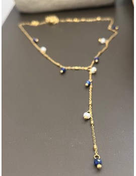 COLLIER LAPIS ET PERLE...